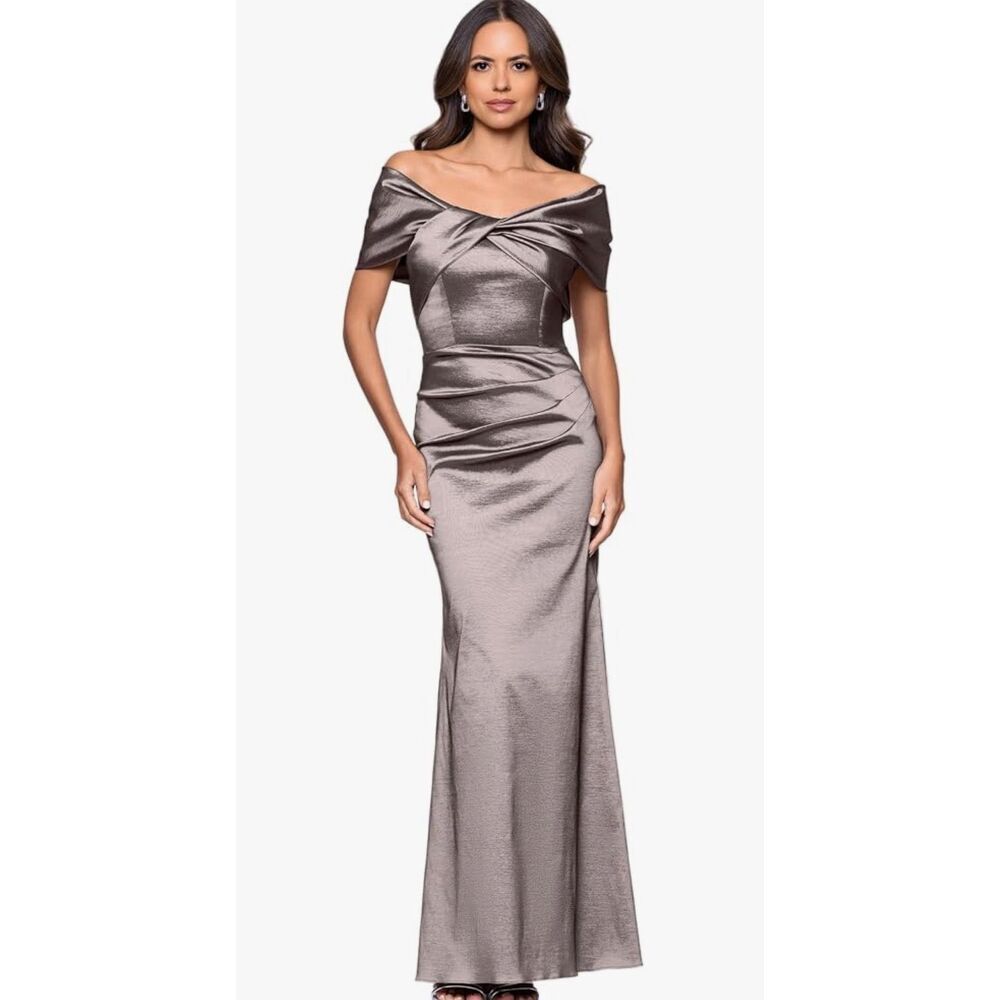 Betsy & Adam Taffeta Off The Shoulder Sculpted Neckline NWT Size 6